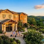 Exterior view of Best Western Eureka Springs hotel with scenic Ozark Mountains, showcasing comfortable accommodations near top Eureka Springs attractions.