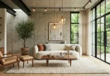 How to Make a Concrete Wall Look Warm: Luxury Tips How to make a concrete wall look warm with oak wood, warm LED lighting, soft textures, and luxury modern industrial interior design.