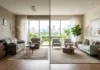 Interior Design Mistakes to Avoid: 20 Expert Tips Interior design mistakes to avoid shown in a before-and-after modern living room with expert decorating improvements.