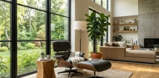 Lounge Chair Guide: Best Styles, Types & Buying Tips Modern leather lounge chair with ottoman in a stylish contemporary living room.
