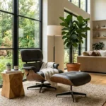 Lounge Chair Guide: Best Styles, Types & Buying Tips Modern leather lounge chair with ottoman in a stylish contemporary living room.