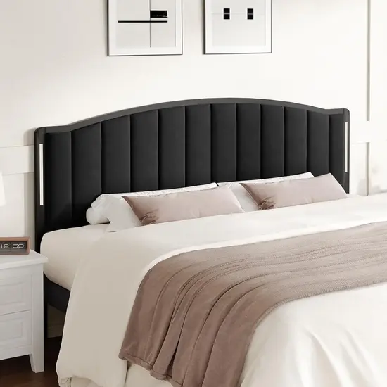 27 Black Nouveau Bedroom Ideas for Luxury Style 1 Oversized Curved Headboard foa a Black Nouveau bedroom