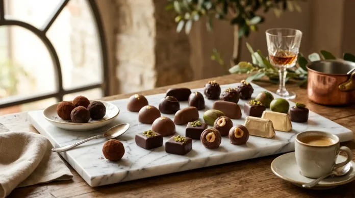 Venchi chocolate assortment featuring Italian pralines, hazelnut chocolates and premium dark chocolate