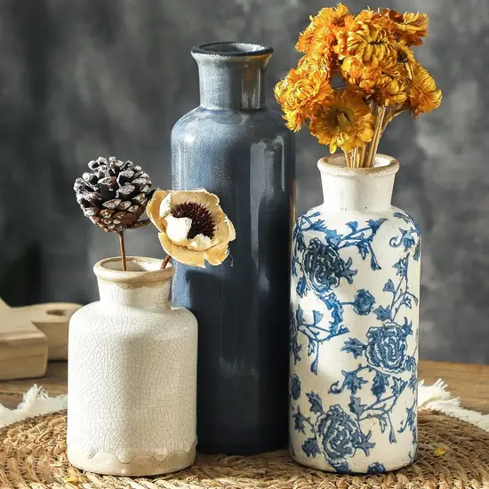 Mediterranean Home Decor: Timeless Style Guide 1 ooit Ceramic Vintage Vases Set of 3