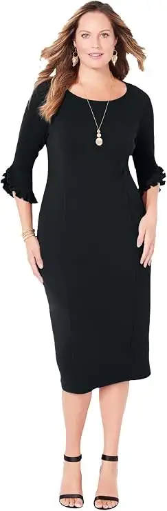 Catherines Ruffle Sleeve Shift Dress 1960s Fashion Style