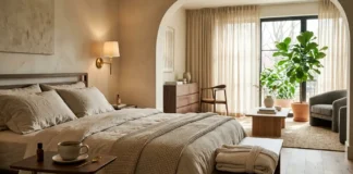 Holistic wellness and restorative living in a luxurious calm bedroom