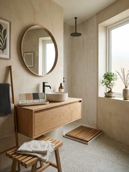 Color Palette For Japandi Bathroom Design