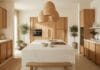 Japandi Kitchen Design: Minimalist Luxury for the Home Chef Luxury Japandi kitchen design with natural oak cabinetry, stone countertops, warm lighting, and minimalist styling.