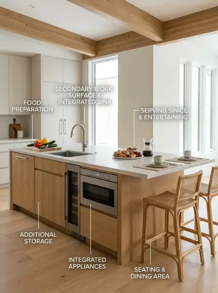 Japandi Kitchen Island With Purpose
