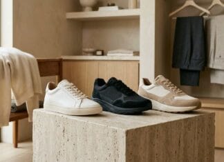Stylish sneakers for plantar fasciitis with supportive cushioning and modern luxury design