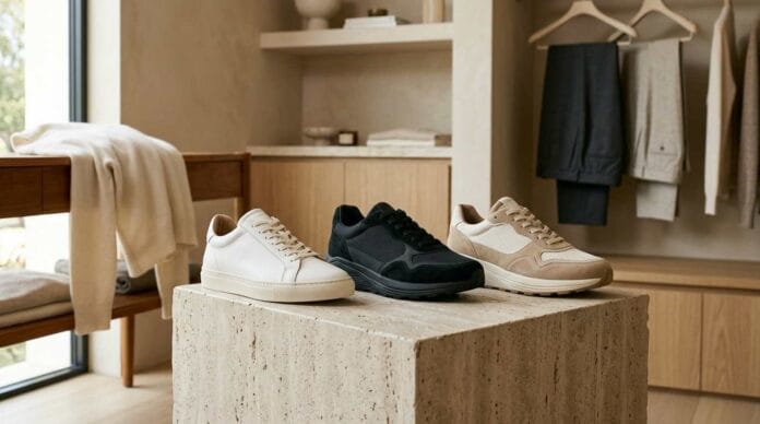 Stylish sneakers for plantar fasciitis with supportive cushioning and modern luxury design