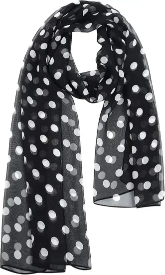 vintage 1950s chiffon scarf styled with a retro women's outfit