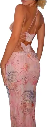 Romantic Butterfly Dresses: Luxury Style Guide 3 Women's Fairy Butterfly Maxi Dress Sexy Sleeveless Backless Long Dress