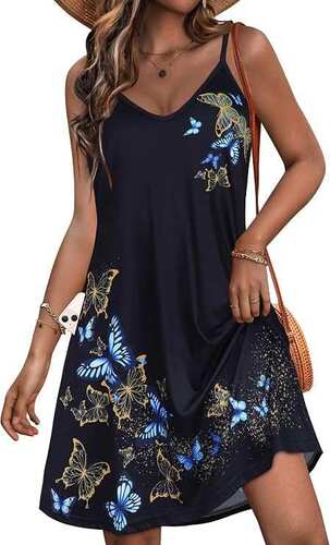 Romantic Butterfly Dresses: Luxury Style Guide 1 Womens Spaghetti Strap Dress Summer Dresses