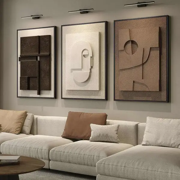 Large 3D Textured Wall Art for Quiet Luxury Homes 1 3D Large Framed Brown Abstract Wall Art for Living Room
