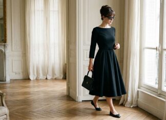 Audrey Hepburn Dress Style: Timeless Elegance Guide Audrey Hepburn dress style inspired by a timeless black midi dress and elegant accessories