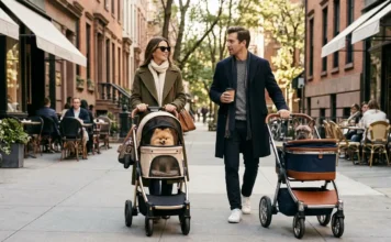 Luxury pet stroller with a refined design for stylish pet parents and their dogs