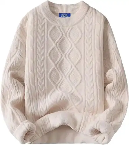 Cream Cable-Knit Sweater