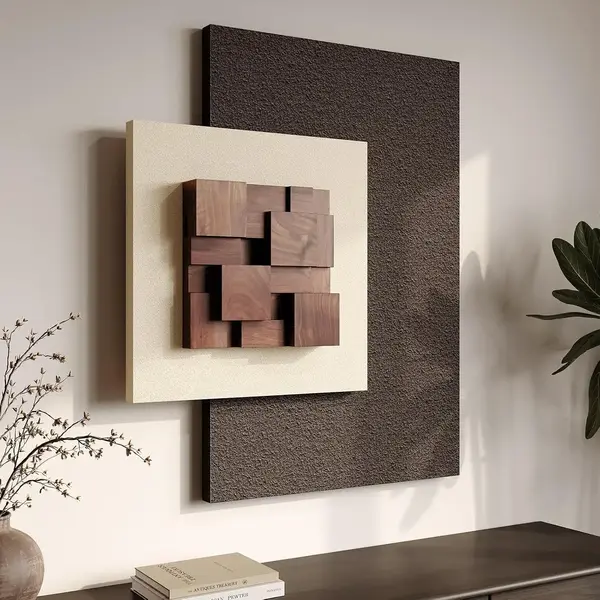 Large 3D Textured Wall Art for Quiet Luxury Homes 3 Large Wood Abstract Wall Art for Living Room