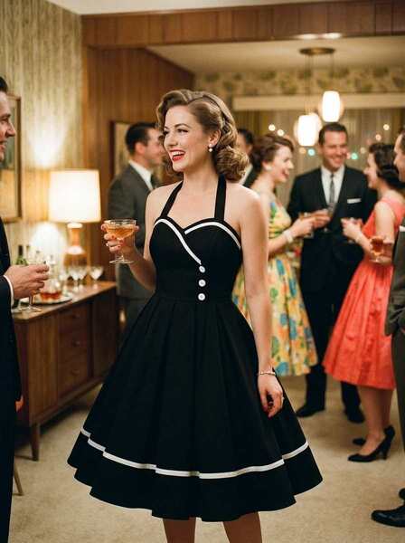 Women Vintage Dresses 1950s Retro Halter Audrey Hepburn 50's 60's Cocktail Swing Dress
