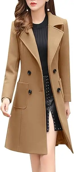 camel wool-blend coat