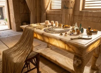 Ancient Egyptian opulence translated into modern gold fashion.