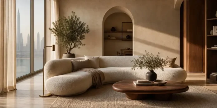 Luxy furniture in a warm minimalist living room