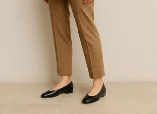 Quiet Luxury Ballet Flats: 7 Worth the Investment Quiet luxury black leather ballet flats beside a cream cashmere sweater