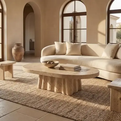 sculptural stone coffee table