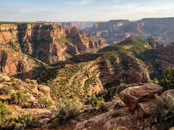 Red and green ridges form the dramatic landscape of Waimea Canyon.